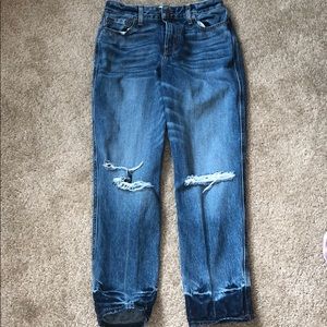 High rise girlfriend jeans